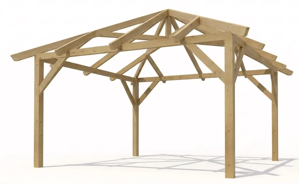 Zeltdach BSH (Standard-Dachneigung: 32°)