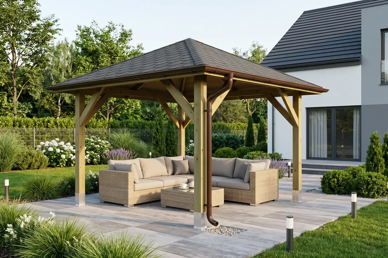 Holz-Pavillon Borneo 265x265