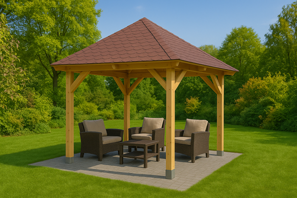 Holz-Pavillon Borneo 265x265