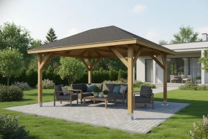 Holz-Pavillon Ibiza 300x400