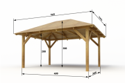 Holz-Pavillon Ibiza 365x465 cm