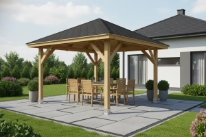 Holz-Pavillon Kreta 300x300