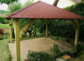 Holz-Pavillon Kuba  430x430 cm - pfostenstärke BSH 14x14 cm