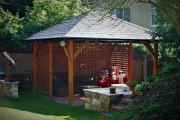Holz-Pavillon Kuba  430x430 cm - pfostenstärke BSH 14x14 cm