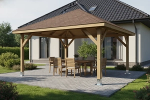 Holz-Pavillon Kuba L 400x400