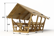 Holz-Pavillon Salas 400x350 cm