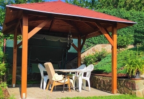 Holz-Pavillon Borneo 330x330 cm - pfostenstärke BSH 14x14 cm