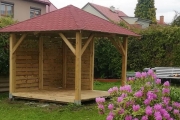 Holz-Pavillon Borneo 330x330 cm - pfostenstärke BSH 14x14 cm