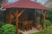 Holz-Pavillon Borneo 330x330 cm - pfostenstärke BSH 14x14 cm