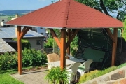 Holz-Pavillon Borneo 330x330 cm - pfostenstärke BSH 14x14 cm