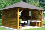 Holz-Pavillon Sicílie 390x390 cm - pfostenstärke 12x12 cm