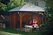 Holz-Pavillon Sicílie 390x390 cm - pfostenstärke BSH 14x14 cm