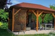 Holz-Pavillon Viktoria 290x490 cm - pfostenstärke 12x12 cm