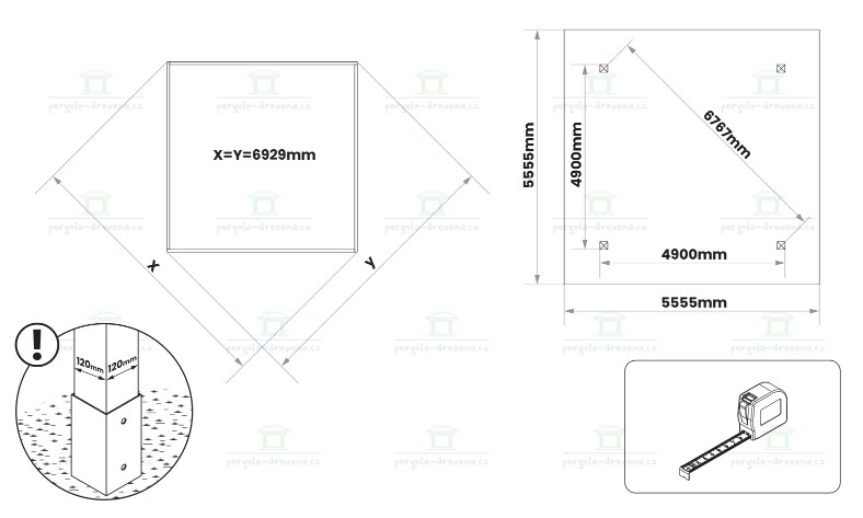 Holz-Pavillon Kuba Maxi+Verona 490x490