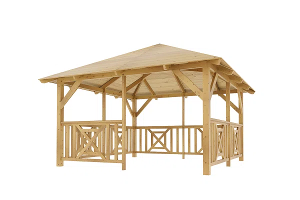 Holz-Pavillon Kuba+Grande 370x370
