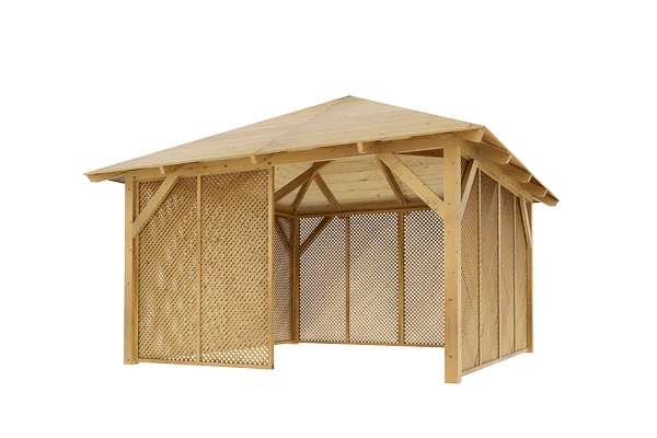 Holz-Pavillon Kuba+Milano 370x370