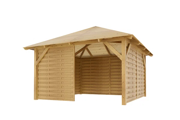Holz-Pavillon Kuba+Roma 370x370