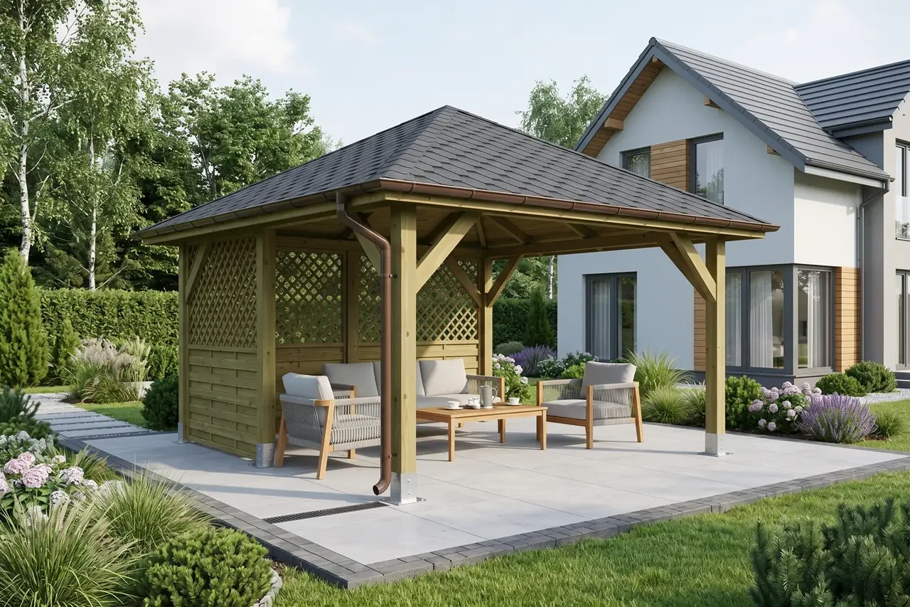 Holz-Pavillon Kuba+Rimini 370x370