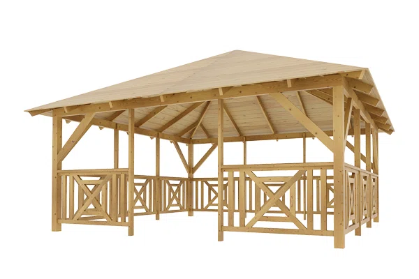 Holz-Pavillon Kuba Maxi+Grande 490x490