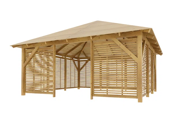 Holz-Pavillon Kuba Maxi+Italia 490x490
