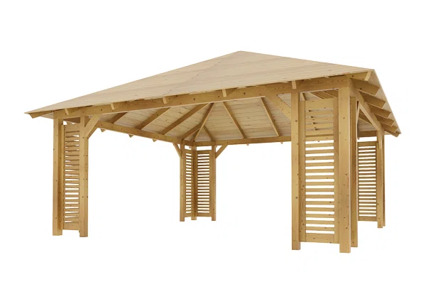 Holz-Pavillon Kuba Maxi+Verona 490x490