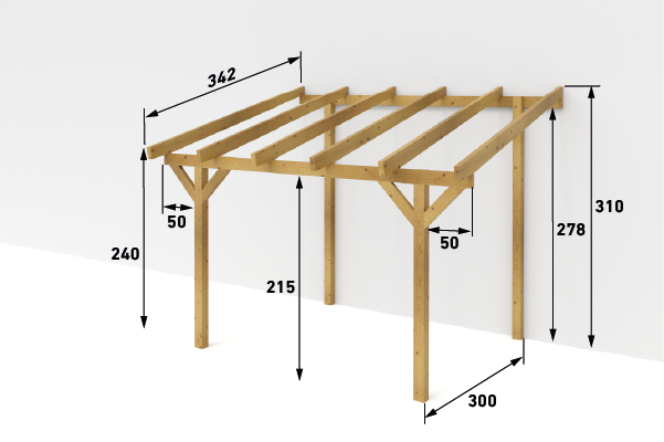 Terrassenüberdachung Classico Tiefe ab 300 cm - BSH