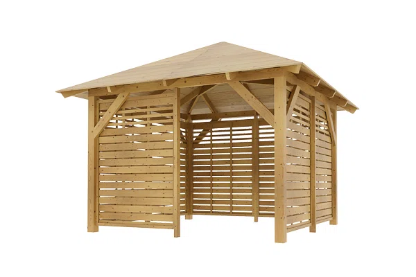 Holz-Pavillon Kreta+Bergamo 300x300