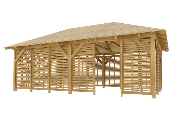 Holz-Pavillon Viktoria XXL+Italia 390x640