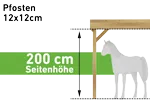 Pfostenstärke 12x12cm (Seitenhöhe 200 cm) (+ 0 €)