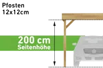 Pfostenstärke 12x12cm (Seitenhöhe 200 cm) (+ 0 €)