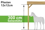 Pfostenstärke 12x12cm (Seitenhöhe 300 cm) (+ 300 €)