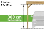 Pfostenstärke 12x12cm (Seitenhöhe 300 cm) (+ 200 €)