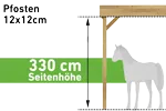 Pfostenstärke 12x12cm (Seitenhöhe 330 cm) (+ 300 €)