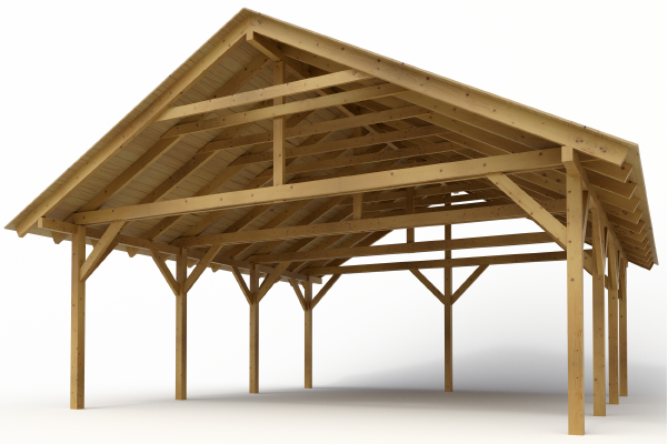 Carport für 2 Autos 600x600