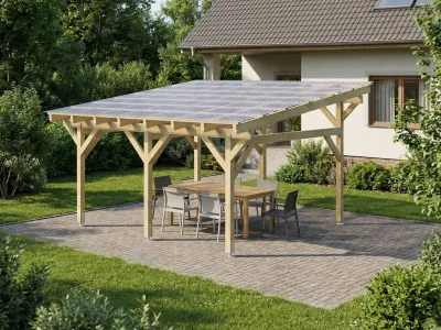 <span class="jp_product_title">Freistehender Holzpavillon „Classico BSH“ 450x400</span>