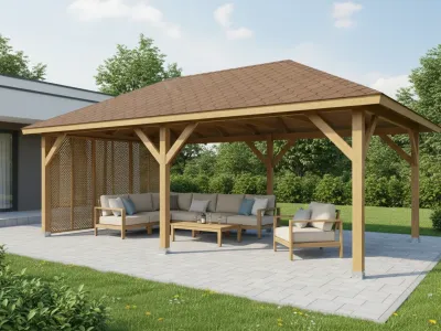 <span class="jp_product_title">Holz-Pavillon Viktoria XXL+Milano 390x640</span>
