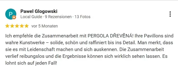 Meinung über das gekaufte Produkt auf Holz-Pawillon.de